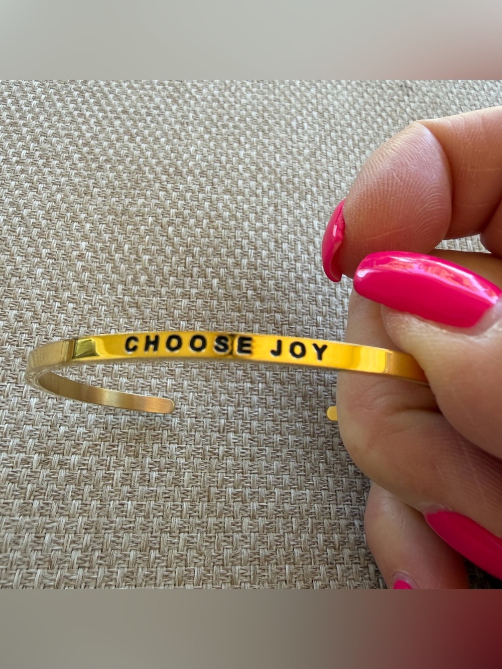 MantraBand Gold 'CHOOSE JOY' Inspirational Cuff Bracelet